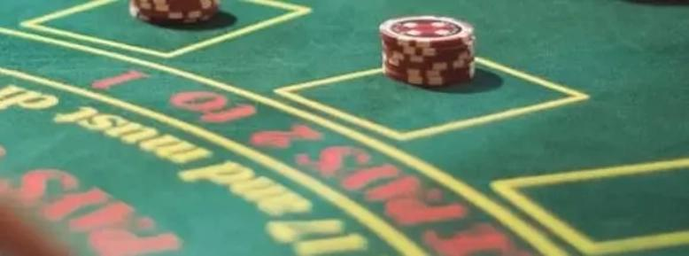 Close up of a casino table