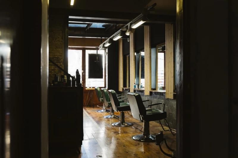 Empty chairs in a hair salon