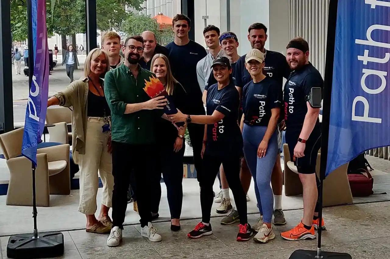 The runners at the end of the challenge in Manchester