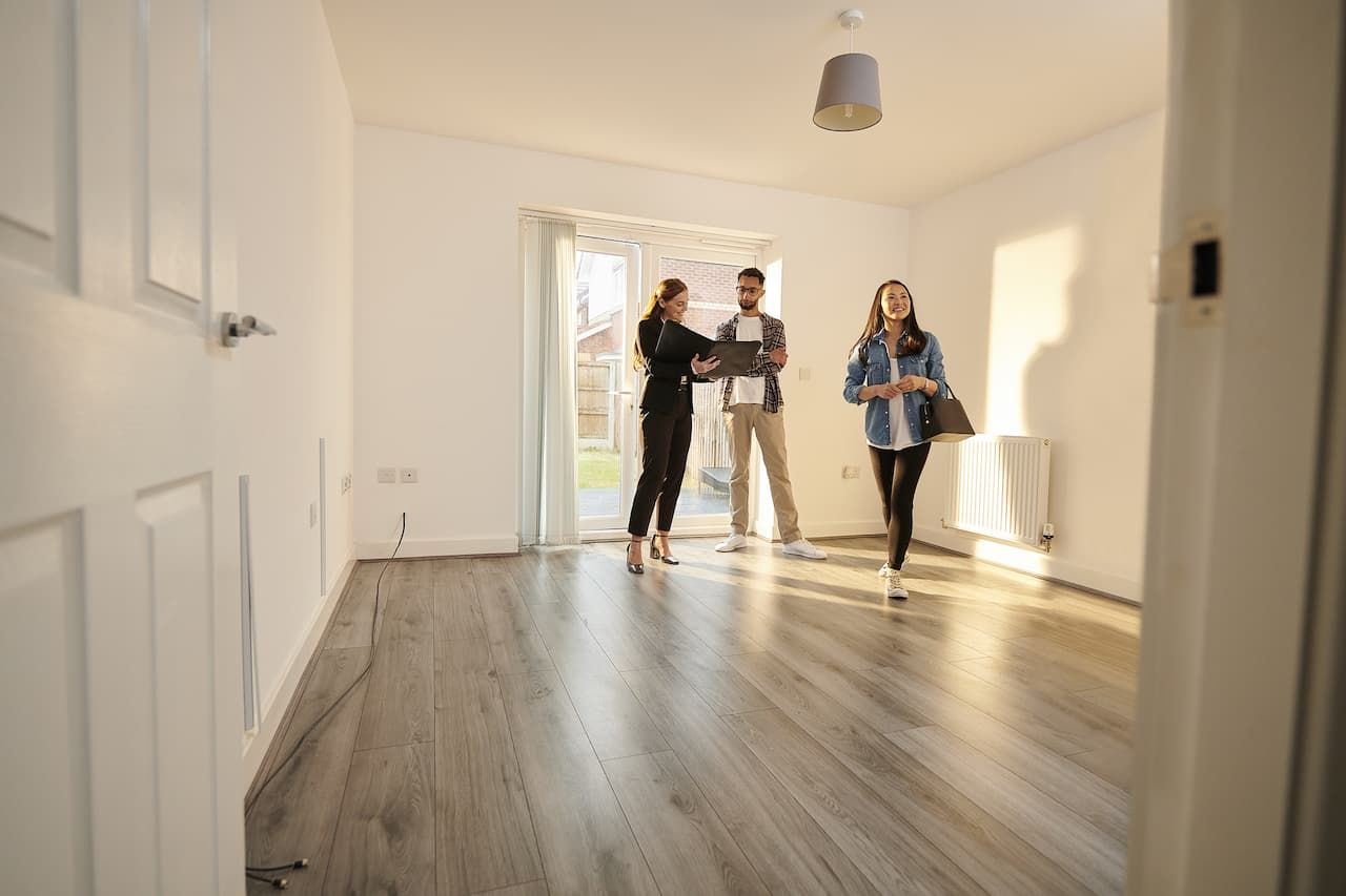 Customers at a house viewing