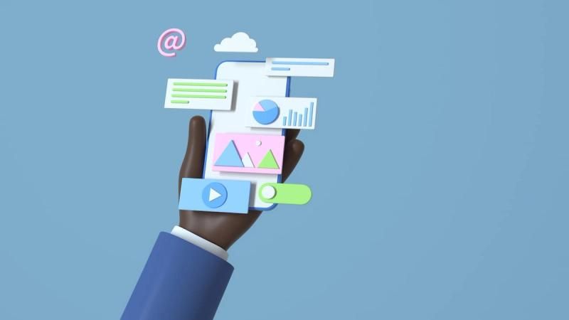 Illustration of a social media user on a mobile phone