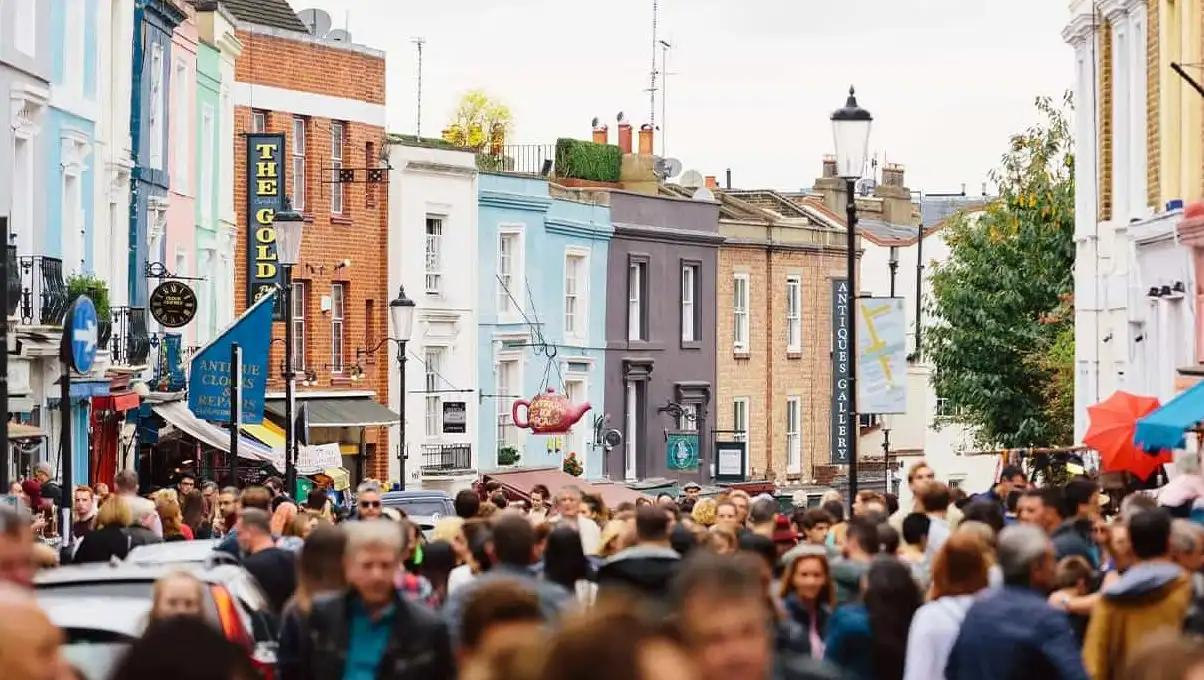 Busy UK high street