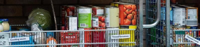 Foodbank stock on shelves