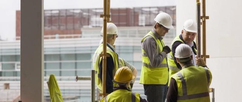 Contractors meeting on a construction site